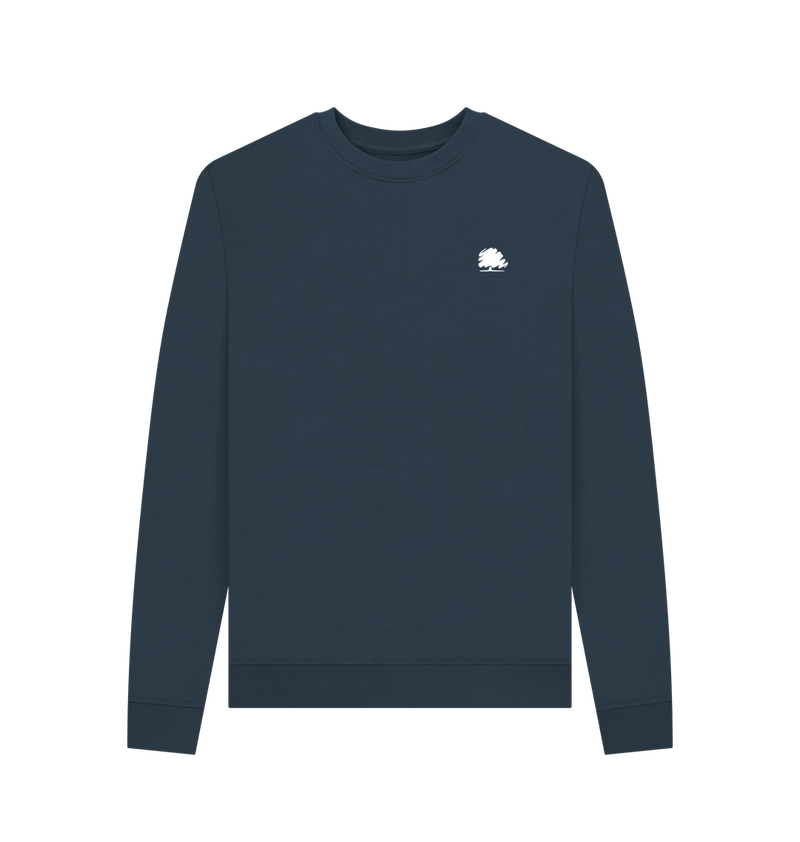Navy Blue Printed Sweater Front