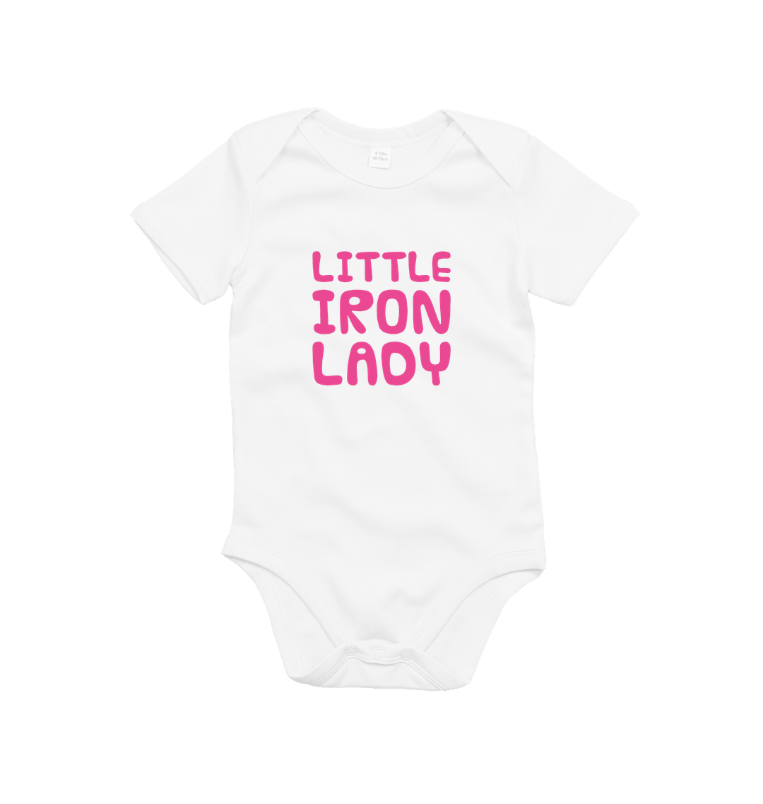 Organic White Printed baby grow Front
