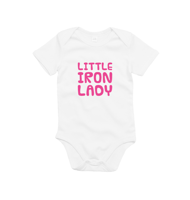 Organic White Printed baby grow Front
