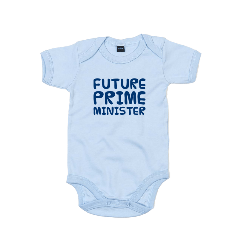 Dusty Blue Printed baby grow Front