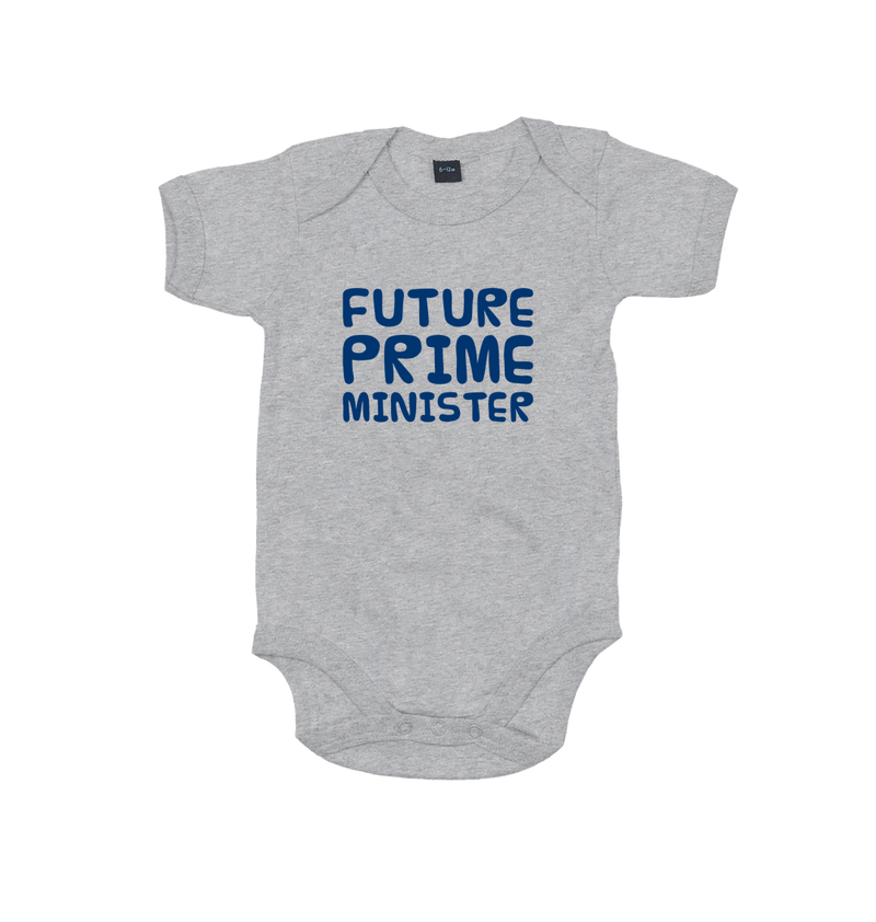Heather Grey Melange Printed baby grow Front