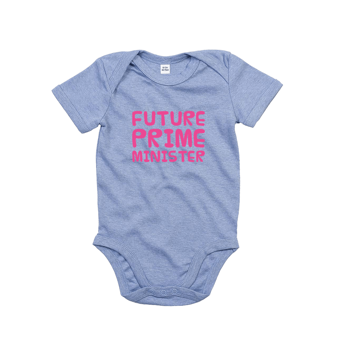 Heather Blue Printed baby grow Front