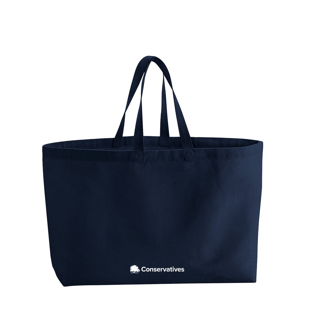 French Navy Printed Bag Front