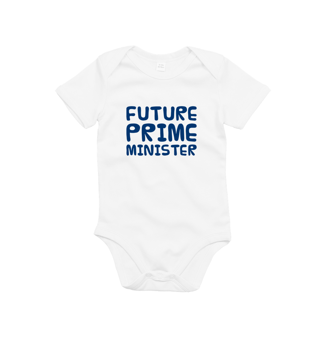 Organic White Printed baby grow Front