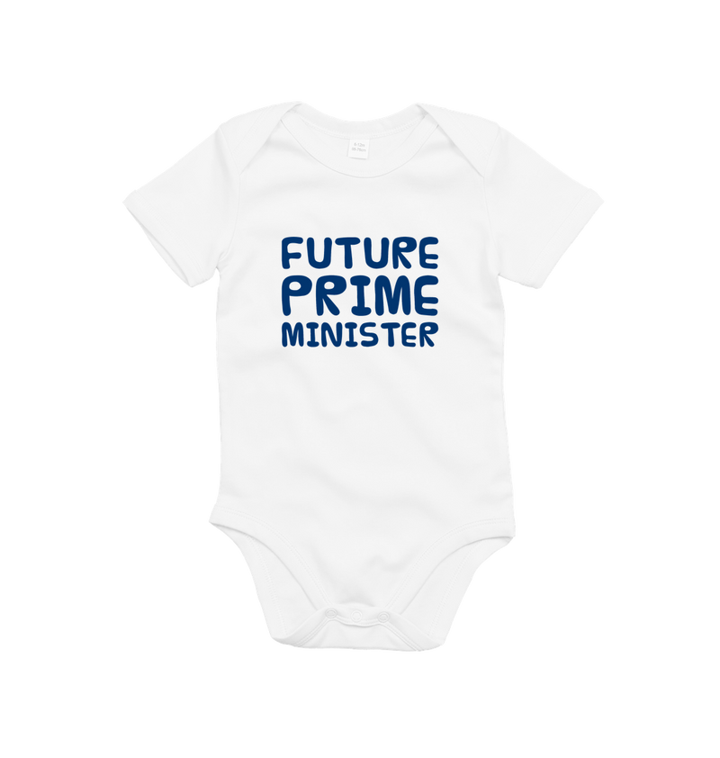 Organic White Printed baby grow Front