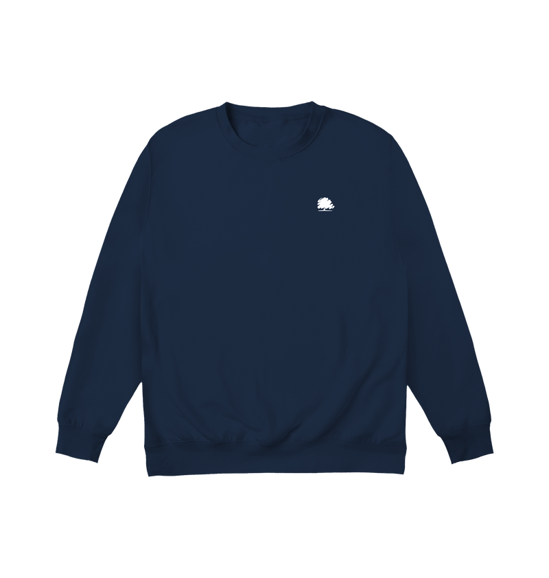 New French Navy Printed Sweater Front