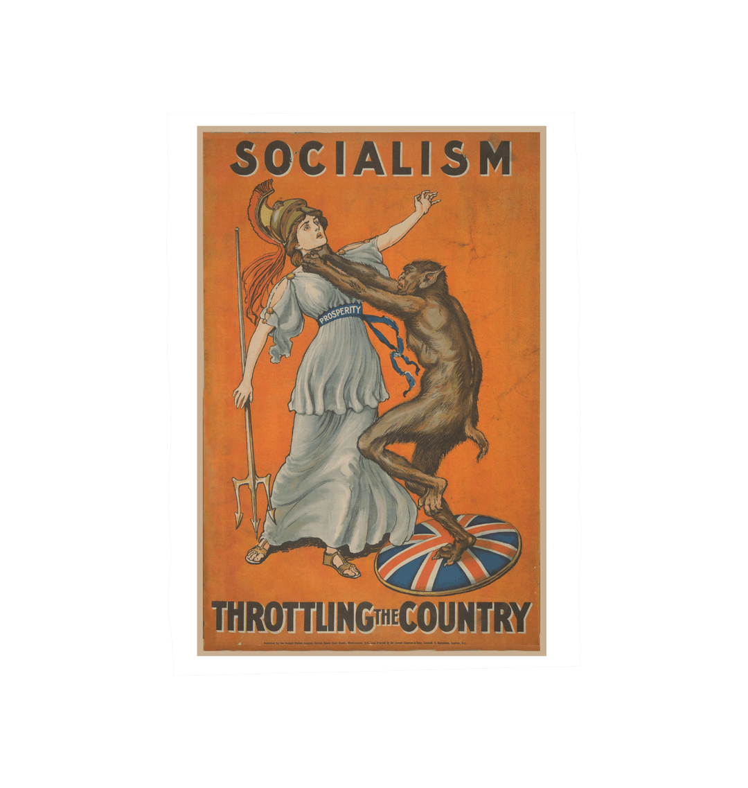 "Socialism Throttling the Country" Tea Towel