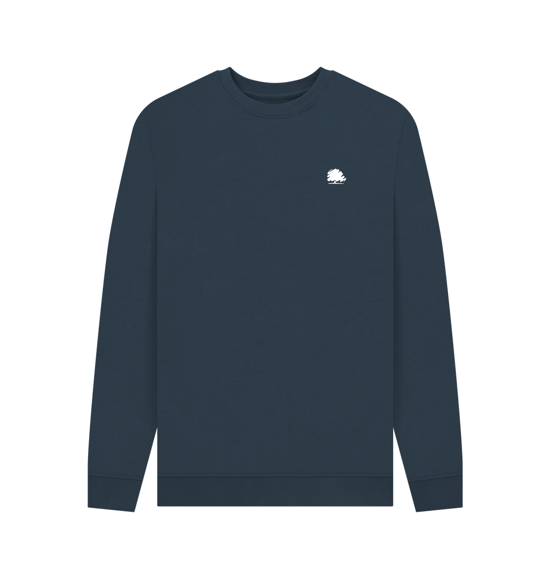 Navy Blue Printed Sweater Front