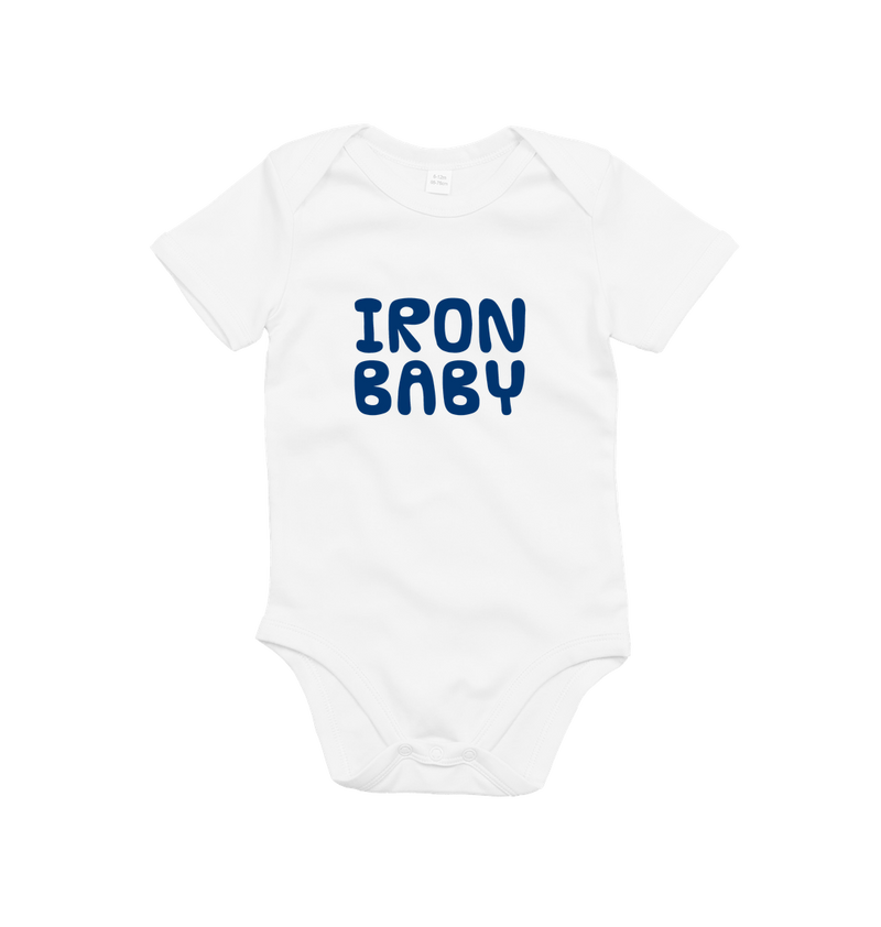 Organic White Printed baby grow Front