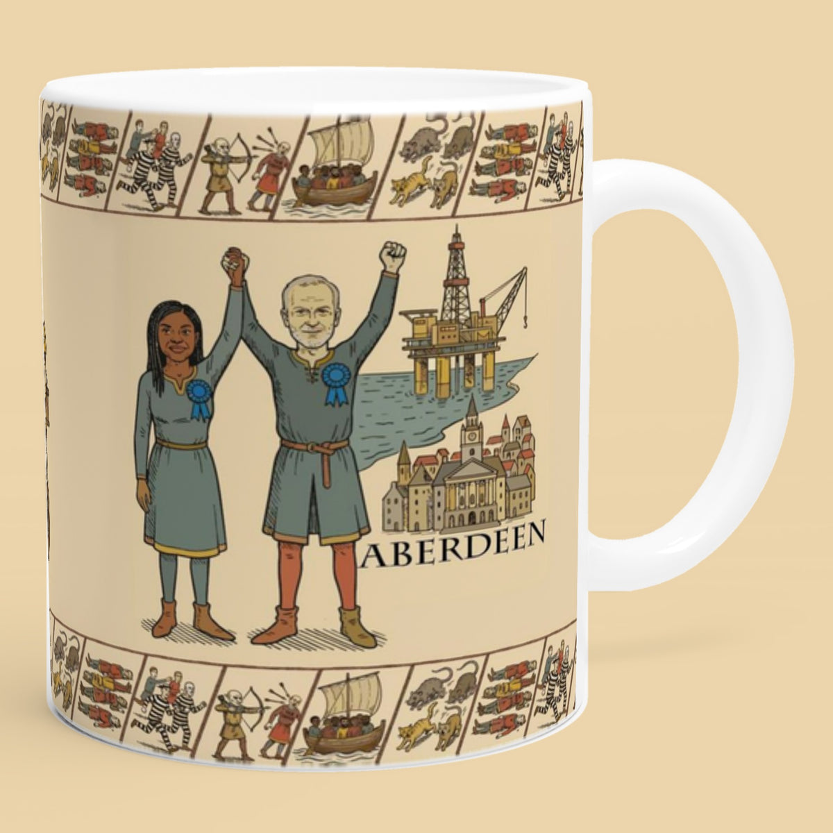 The Birmingham Tapestry: Here Sturgeon Seeth No Parked Caravan Mug