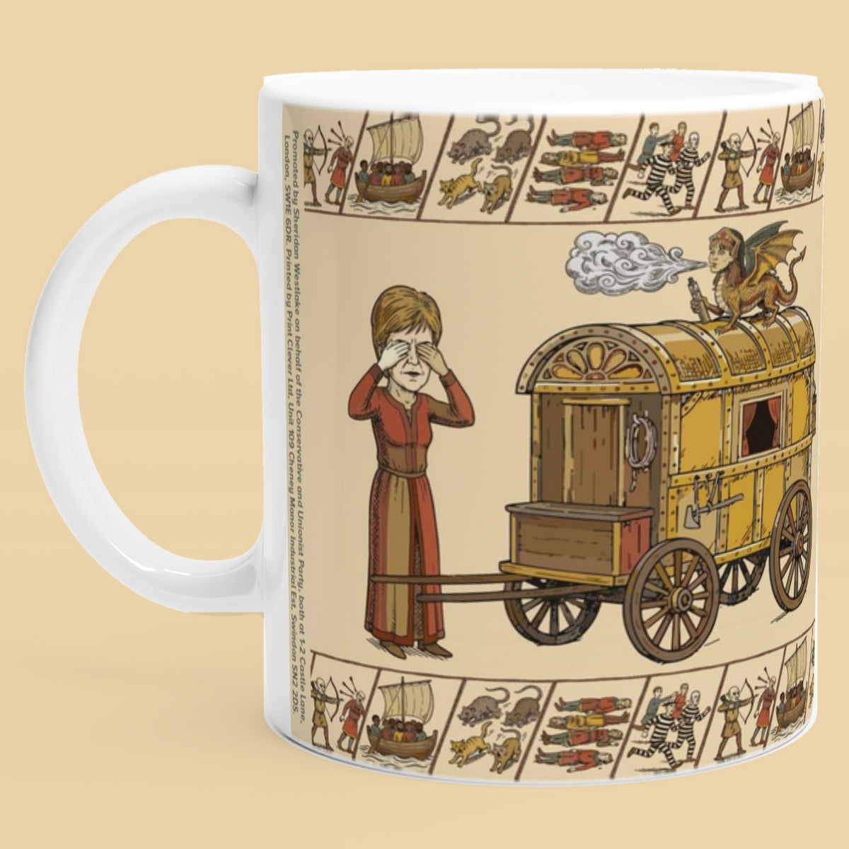 The Birmingham Tapestry: Here Sturgeon Seeth No Parked Caravan Mug
