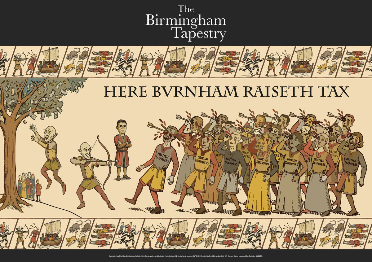 The Birmingham Tapestry: Here Burnham Raiseth Tax Poster