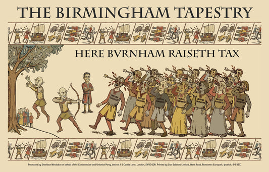 The Birmingham Tapestry: Here Burnham Raiseth Tax Tea Towel
