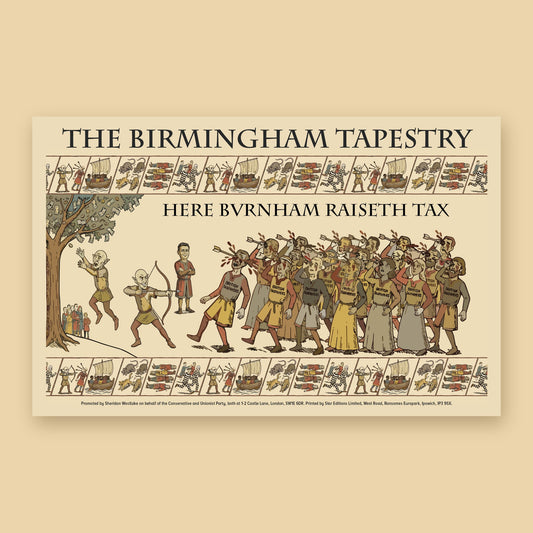 The Birmingham Tapestry: Here Burnham Raiseth Tax Tea Towel
