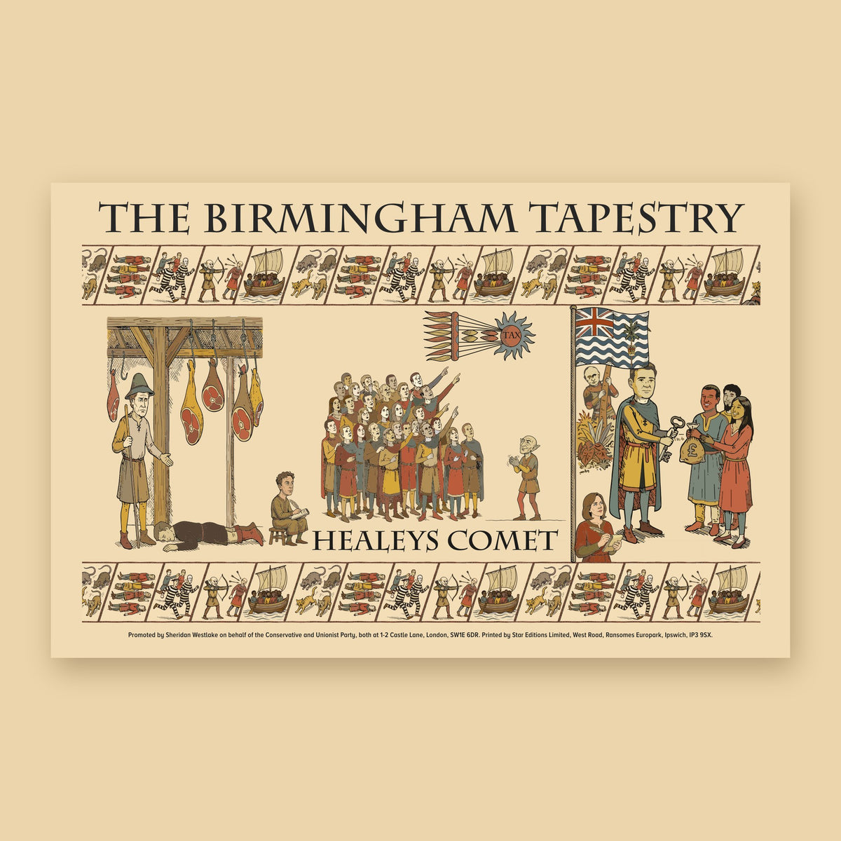 The Birmingham Tapestry: Healeys Comet Tea Towel