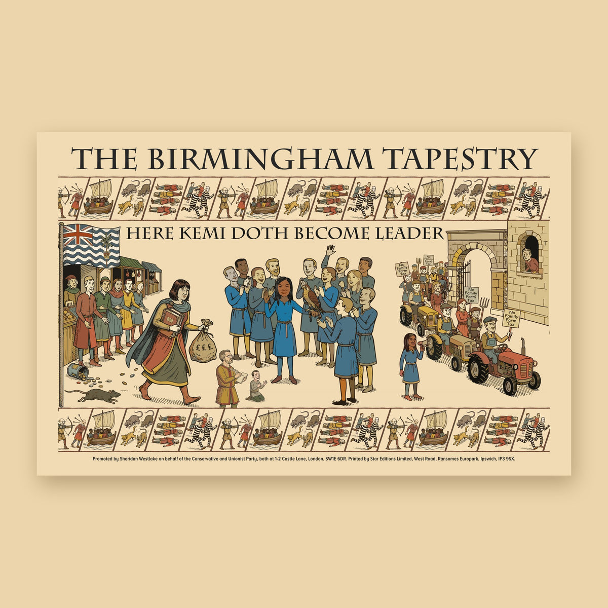 The Birmingham Tapestry: Here Kemi Doth Become Leader Tea Towel