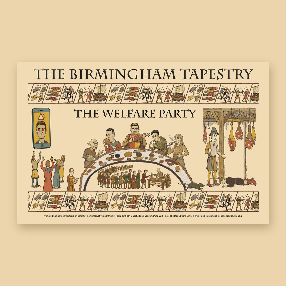 The Birmingham Tapestry: The Welfare Party Tea Towel